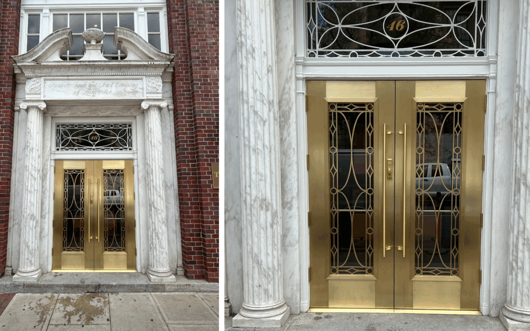 Custom Brass Doors in Lancaster PA | Handcrafted Entry by Cedars Woodworking